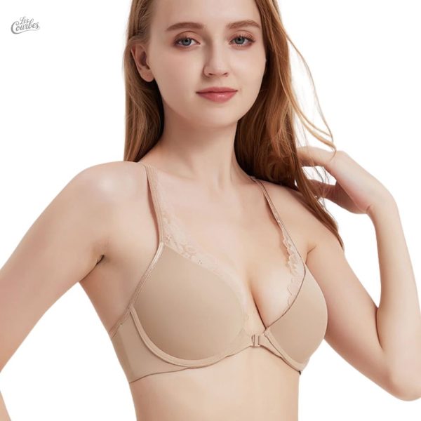Soutien-gorge push-up dentelle fermeture frontale