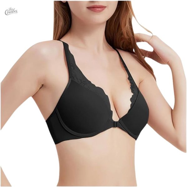 Soutien-gorge à fermeture avant avec dentelle délicate