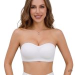 Modèle sans bretelles avec effet push-up et fermeture latérale